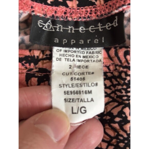 VTG 90s Y2K Connected Apparel Large Slip Skirt Pink Black Boho Festival Whimsy - Picture 3 of 5